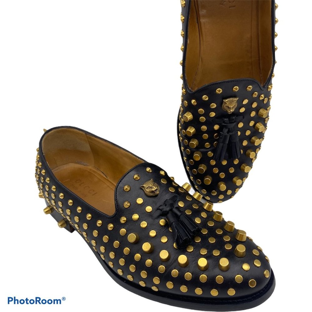 Gucci Spike Studded Tiger Head Loafers